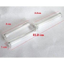 Glass Tube Dia 1 cm - Y Shape Double Barrel Lab 3 Way Connector 4.4 inch / 11.2 cm, Dual Barrel Muffler Fitting