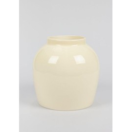 Afloral Large Tabletop Cream Glossy Ceramic Vase - 10.5"