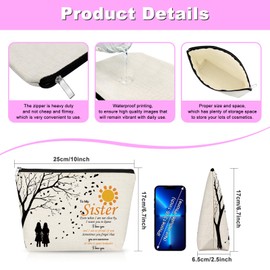 Gfhzdmf Best Sister Ever Gift for Women Makeup Bag Sister Mothers Day Birthday Gifts for Sisters Cosmetic Bag with Zipper Friendship Graduation Wedding Gifts for Her Best Friend Travel Pouch