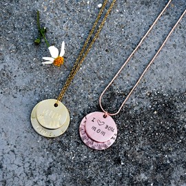 ABBECIAO 1-1/4" Round Copper Stamping Blanks, 14ga Thick Copper Tags Deburred for Pet ID Tags and Keychain Making (10 Pack)