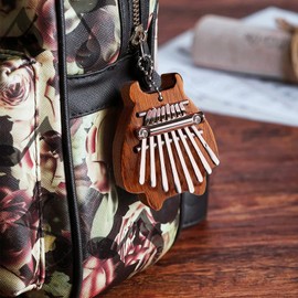 Kalimba Instrument Percussion Instruments Mini Thumb Piano 2 Pieces Thumb Piano Marimba Piano Musical Instruments for Children from 1 Year Calimba Mahogany Finger Piano Marimba (8 Keys)