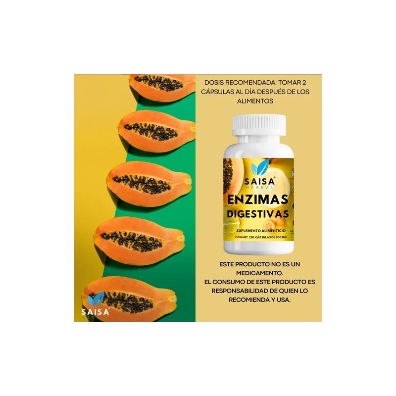 Enzimas Digestivas Suplemento 120cáp Mejor Digestión Premium