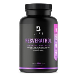 Resveratrol De 180 Cáps Con Semilla De Uva Roja Acai. B Life Sin Sabor