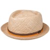 Lipodo Classic Diamond Crown Straw Hat Porkpie Sun Hat Made