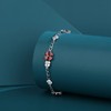 JIANGXIN 925 Sterling Silver Birthstone Chain Link Bracelet for Women