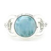 Natural Dominican Larimar 925 Solid Sterling Silver Engagement Ring Size