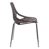 LeisureMod Forest Modern Dining Side Chair with Chrome Legs (Taupe)