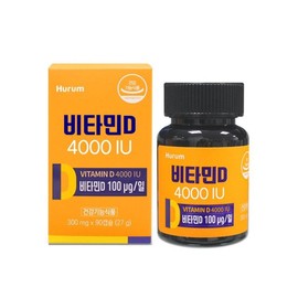 Hyurom 휴럼 비타민D 4000IU 27g (300mg X 90캡슐) Hyurom Vitamin D 4000IU 27g (300mg X 90 Capsules)