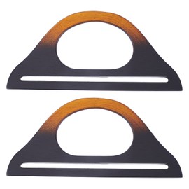 WADORN Pack of 2 Wooden Bag Handle Replacement, D Shape Wooden Handbag Handles for Handbags, Shopping Bag, Handmade Handbag, DIY Bags Accessories, Gradient, Inner Diameter: 7 x 11 cm