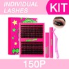 PURELEOR Lash Clusters Kit Fluffy 50D 80D 100D 150D Individual