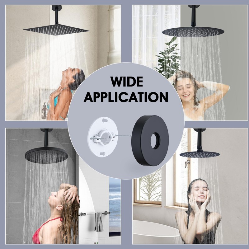 RAINREVIVE 6 Inch Shower Arm with Flange and Stabilizer Bracket,