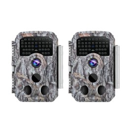 BLAZEVIDEO 2 Pack Game & Trail Camera 32MP Photo & 1296P Video with 100ft Night Vision Motion Activated 0.1s Trigger Speed Waterproof for Home Security, Outdoor Wildlife Scouting