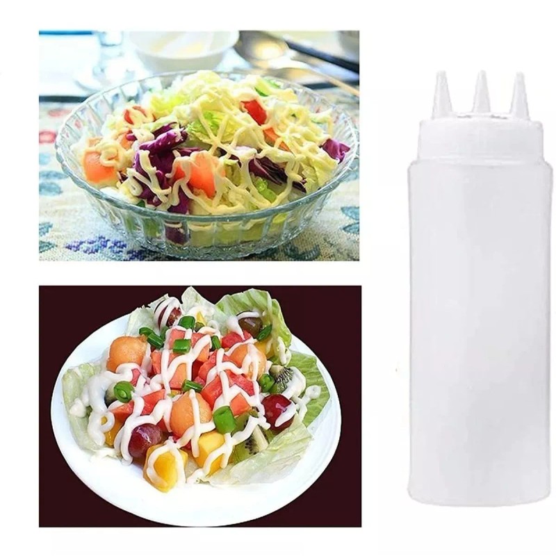 GalaSoluciones Mamila Dispensador De Salsas Boquilla Triple Exprimible 16oz