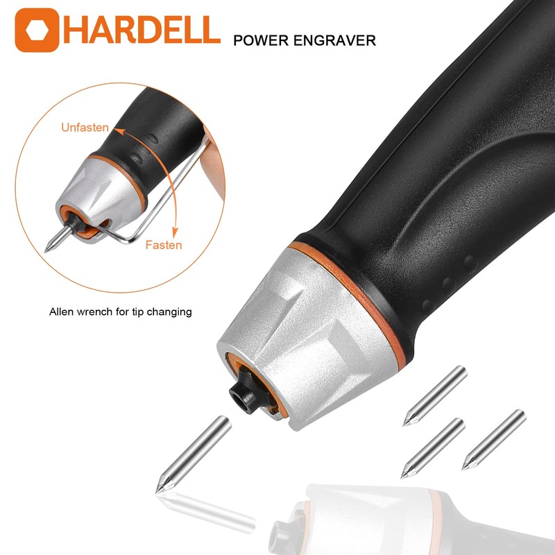 HARDELL 24W Engraving Pen, 5 Speed Engraving Tool with Letter/Number