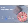 KEEPSUPER Pink Donuts Wall Clock Stripes Glaze and Colored Splashes