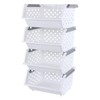 Jekiyo 4-Pack Plastic Stackable Organizer Basket, Stacking Storage Baskets