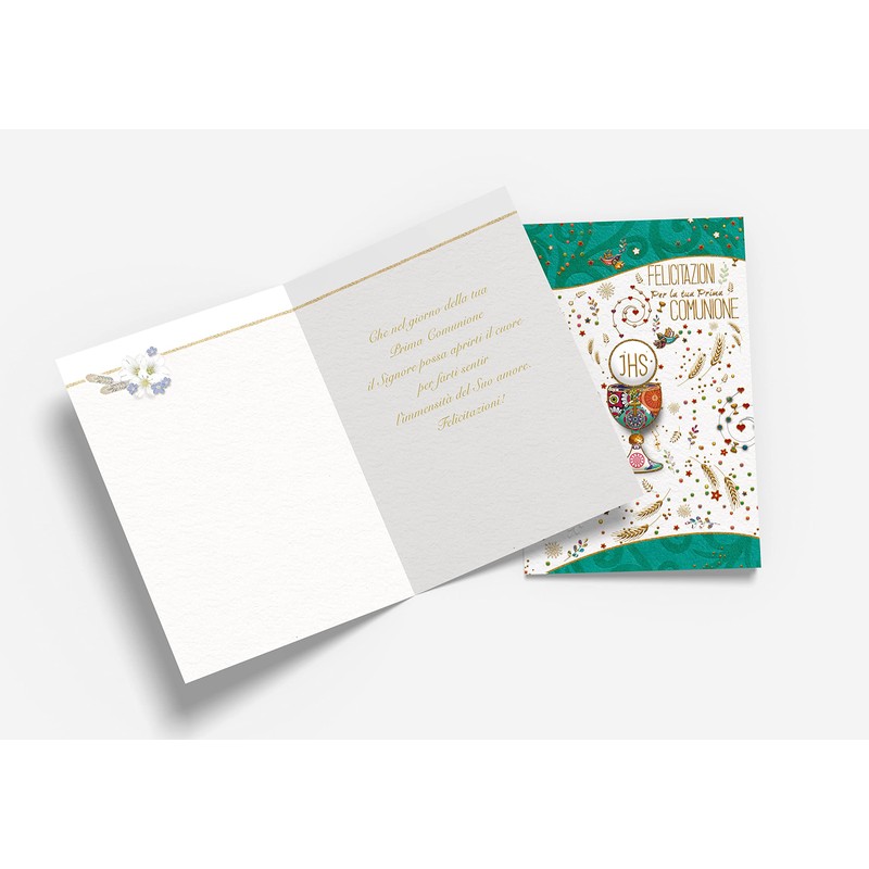 First Communion Card - Offset Print (Wheat Greeting)