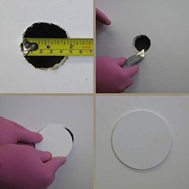 RoutCAD Hide Hole Quick Round Repair Panel for Wall and Ceiling, Exactly Fit Hole Without Trimming, Access Panel for Standard Drywall Sheetrock (White, 9 1/8")