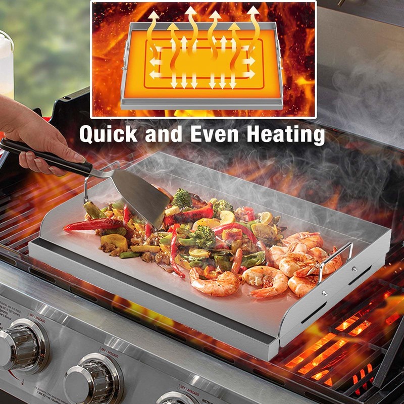 Barbqtime Griddle for Gas Grill, Universal Fry Griddle Flat Top