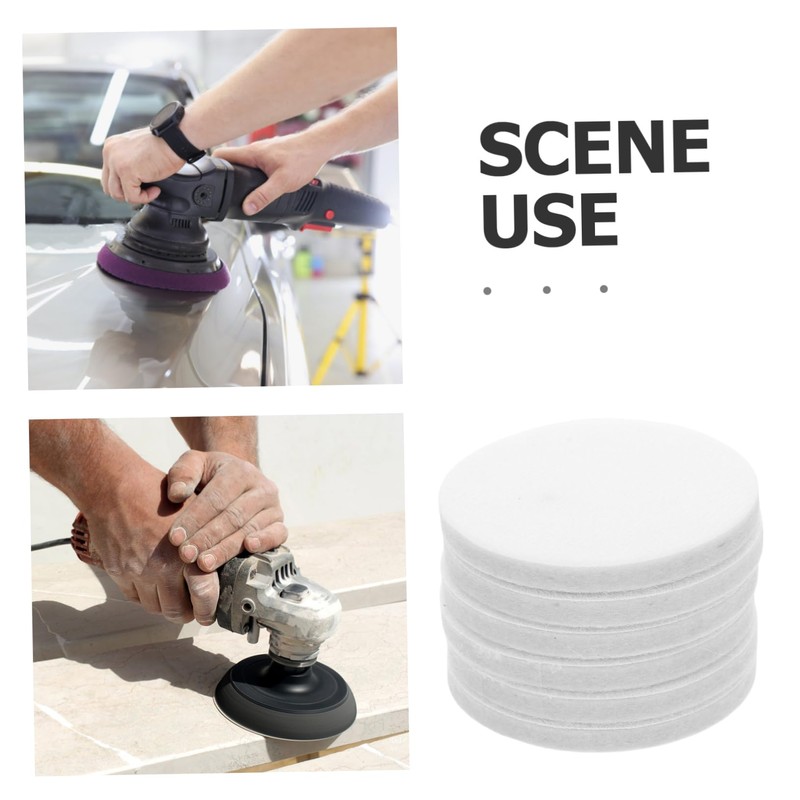 Outanaya 6pcs Wool Felt Polishing Pads Durable Hook and Loop