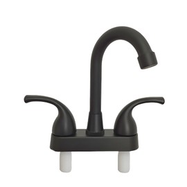 JAMESVAN RV Bathroom Faucets, RV Kitchen Sink Faucet Replacement with Two Handle Control -4" Main Body,2 or 3 Hole High Arch-360 Swivel Replace for RV Home Campers Motorhomes Travel Trailers,Black