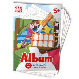 Sabbiarelli Sand-it For Fun - Album Beautiful Italy: 5 Pre-Glued Papers for Painting with Sand (Sand Not Included), Sand Pictures for Children from 5+ Years 5+