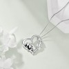 YAFEINI Panda Necklace 925 Silver Animal Necklace Panda Heart Pendant