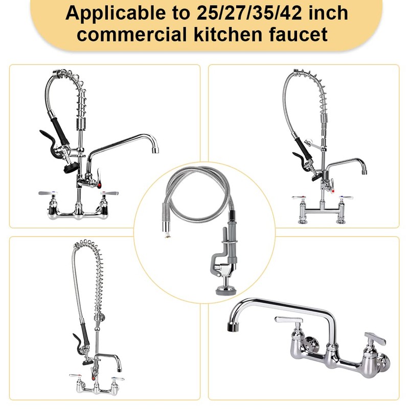 38 Inch Pre Rinse Hose with Sprayer Valve, Commercial Faucet