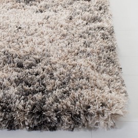 SAFAVIEH Iceland Shag Collection Accent Rug - 2' x 3', Cream & Grey, Modern Design, Non-Shedding & Easy Care, 2.5-inch Thick Ideal for High Traffic Areas in Entryway, Living Room, Bedroom (ISG514A)