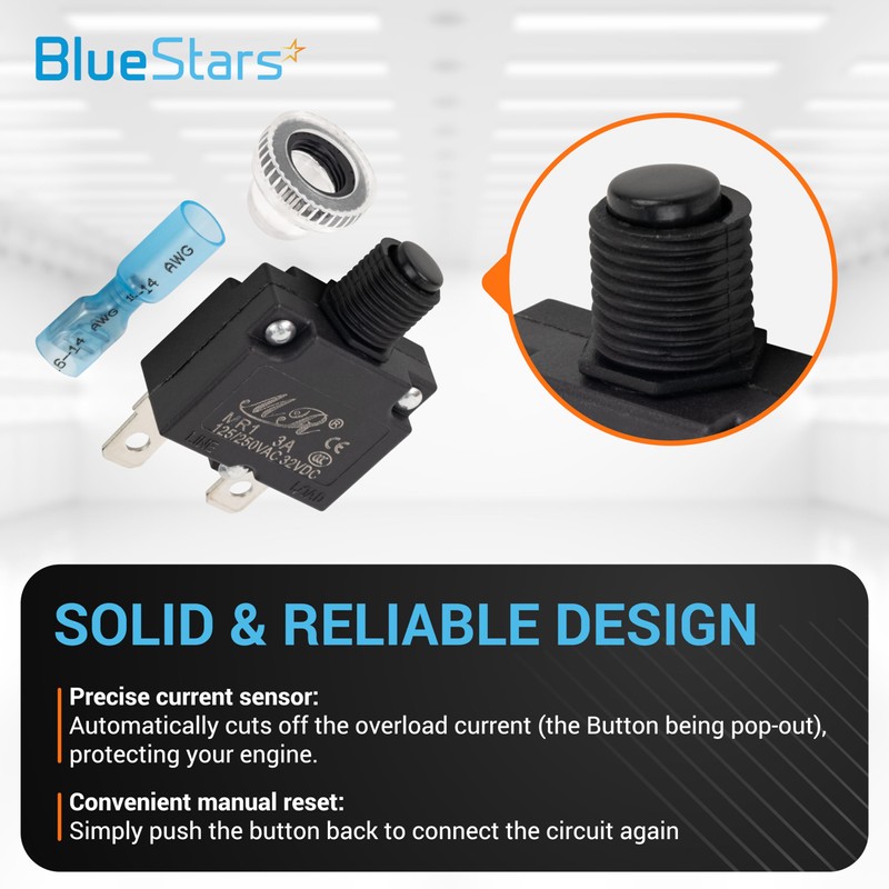 BlueStars 5 Packs 3Amp Thermal Circuit Breaker 125/250V AC 32V