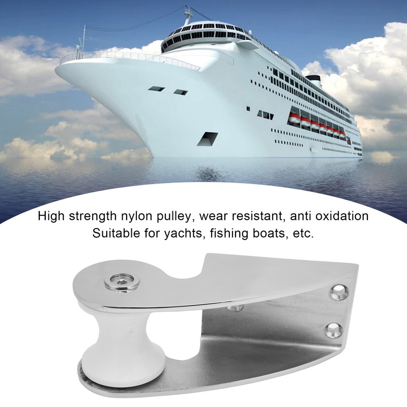 Boat Bow Anchor Roller Bracket Nylon Pulleys Anti Slip Rubber