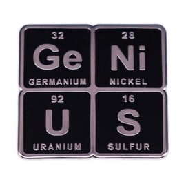 GeNiUS Periodic Table Enamel Pin, Chemistry Themed Metal badge Brooch for Science Lovers