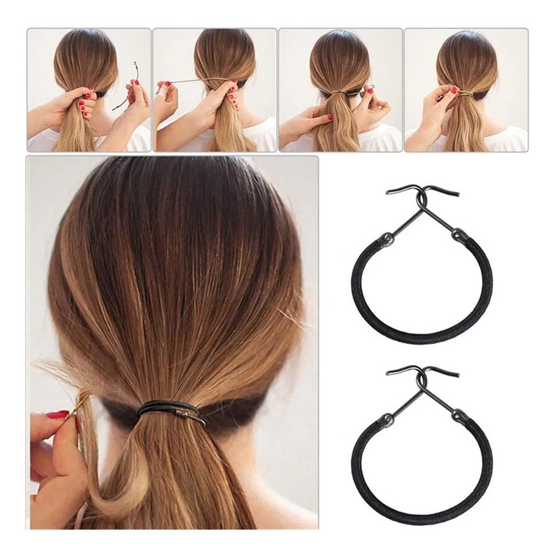 REQAG Pack of 15 Ponytails Hooks Elastic Band Hair Hooks