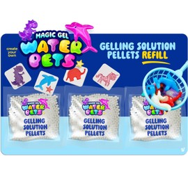 Aqua Fairy Water Pets Solution Refill - 3 Pack Magic Elf Toy Powder Kit - Optimized Solution for DIY Squishy Maker Set - Make Your Own Squishes Toys Craft - Compatible with Most Water Gel Kits