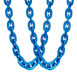 Leashelllinco Hip Hop Rapper Big Fake Gold Chain, Thick Punk Chunky Large Plastic Chain Necklace, Non-Fading Adjustable Chains for Mens and Womens (Blue Chain Necklace 2pcs)