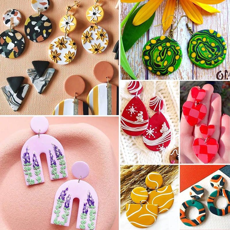 DIYOOHOMY 24 Pcs Polymer Clay Cutters Metal Making Clay Earring