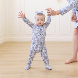 Posh Peanut Footie Pajamas for Baby Girls – Sleepers in Ultra-Soft Viscose from Bamboo with 2-Way Zipper & Ruffle Trim – Newborn to Toddler Sleepwear - Briar, 6-9 Months