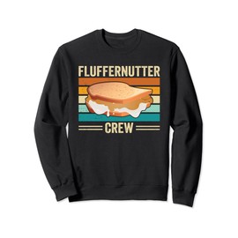 Peanut Butter Sandwich Funny Retro Creamy Fluffernutter Crew Sweatshirt