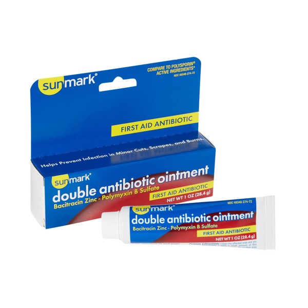 sunmark First Aid Antibiotic Ointment, Dual Action Protection, 1 oz, 1 Count