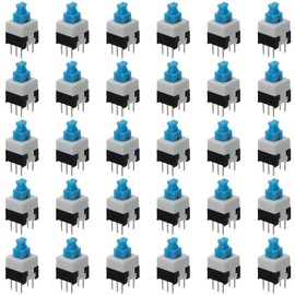 Self Locking Switch 30 Pcs 7x7mm Sensitive Square Push Tactile Professional 6 Pin Button Switches