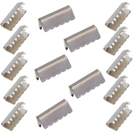 AERZETIX - Set of 15 - Webbing End Pieces - with Claw - for Crimping - 15 x 6 mm - Blind Rivets Clip Pliers for Shoulder Strap Loops Clip Clamp for Handle Shoulder Strap Belt Strap - Metal, silver