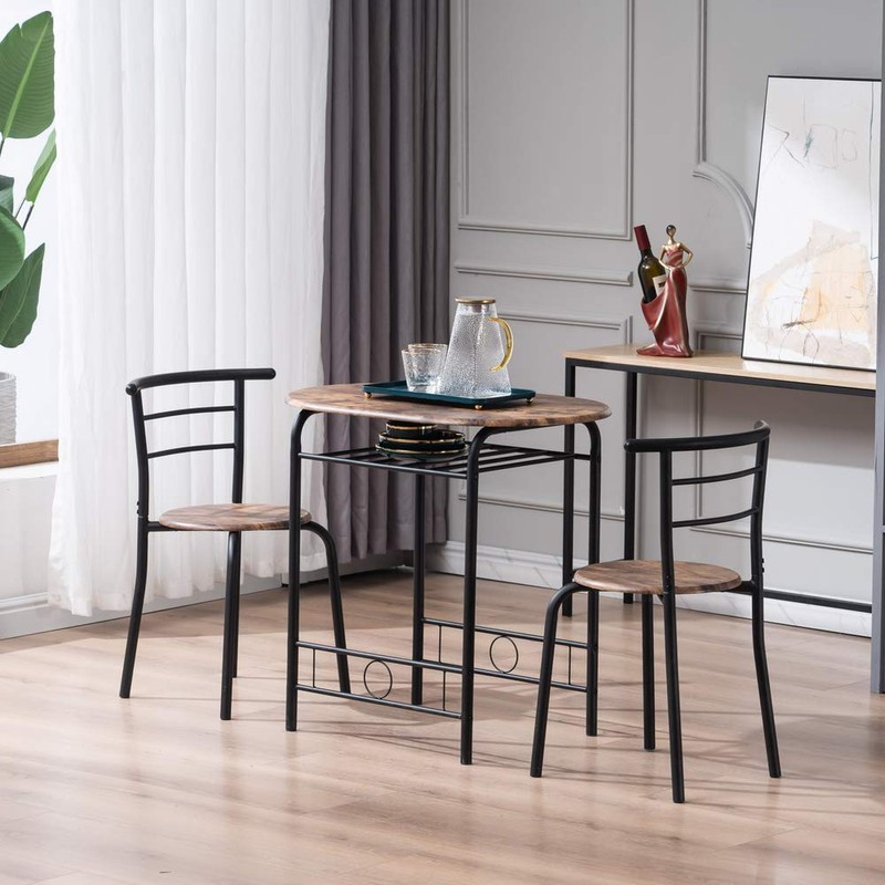 FCH 3 Piece Small Dining Table Set for 2, Oval