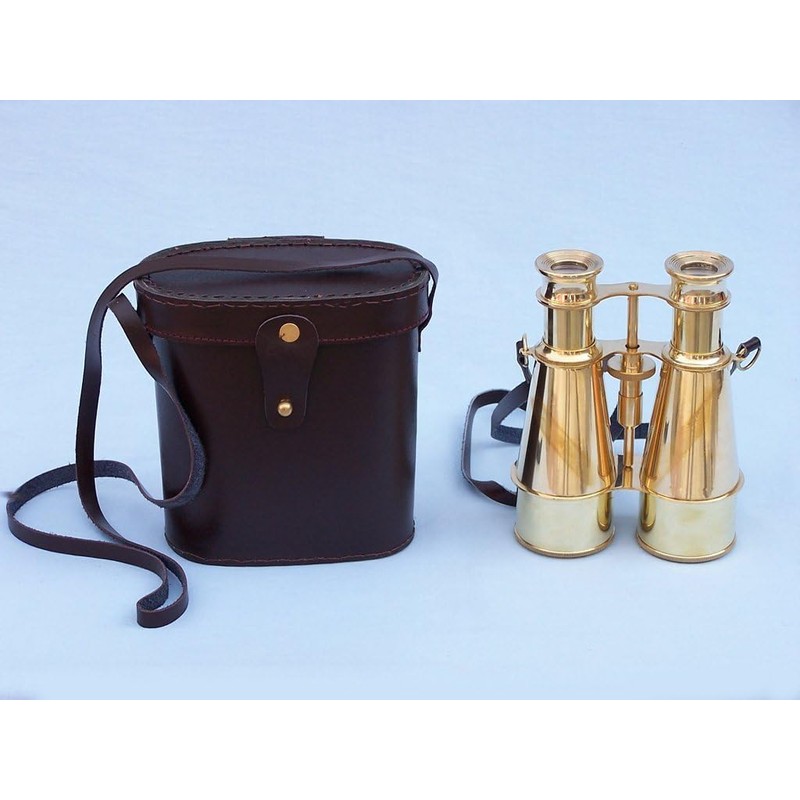 Hampton Nautical Captain's Solid Brass Binoculars, 6", Brass