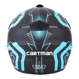 CARTMAN Adult Dirt Bike Helmets Motocross ATV Dirtbike Offroad Full Face Motorcycle Helmet, DOT Approved Matte Black and Blue, Adult-M