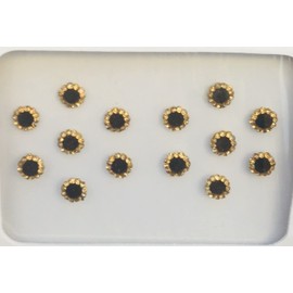 BB134 Designer Black Bindi Gold Stone Pearl Beading Bindi Tattoo Forehead Sticker Wedding Tikka Indian Fancy Party Arabian Face Gem Body Art