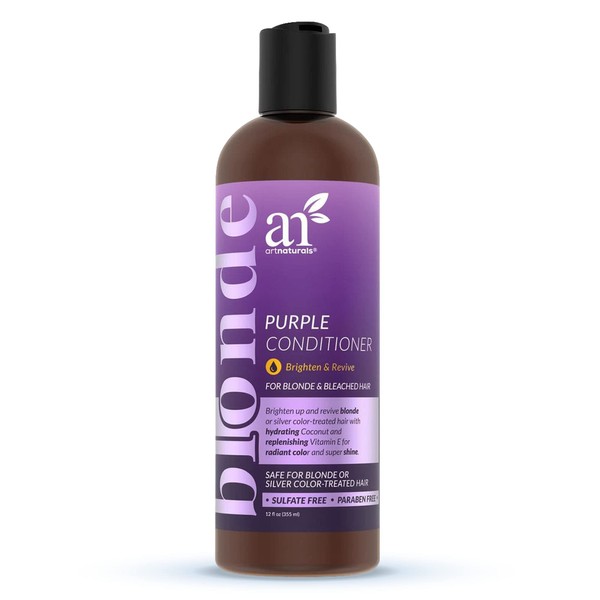 Artnaturals Purple Conditioner for Blonde Hair – (12 Fl Oz / 355ml) – Protects, Balances and Tones – Bleached, Color Treated and Silver Hair - Sulfate Free.