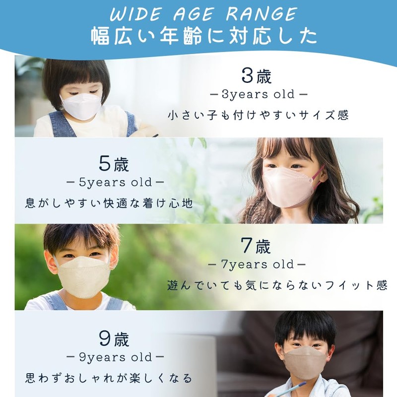 Brodio Children's Mask [Ages 3-10], Small 3D Mask, Non-Woven Fabric,