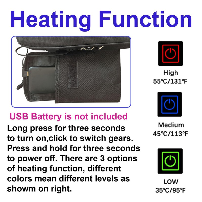 KIMI HOUSE Black Heated Stadium Seat Cushion 2 Pack, Boat