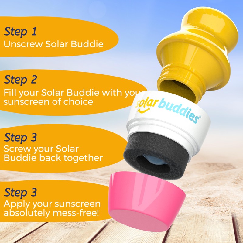 Solar Buddies Sun Cream Applicator - Pink, Pack of 2