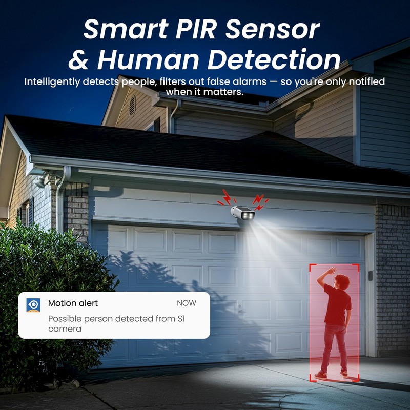 Cinnado Security Cameras Wireless Outdoor - Home Security Cameras Solar